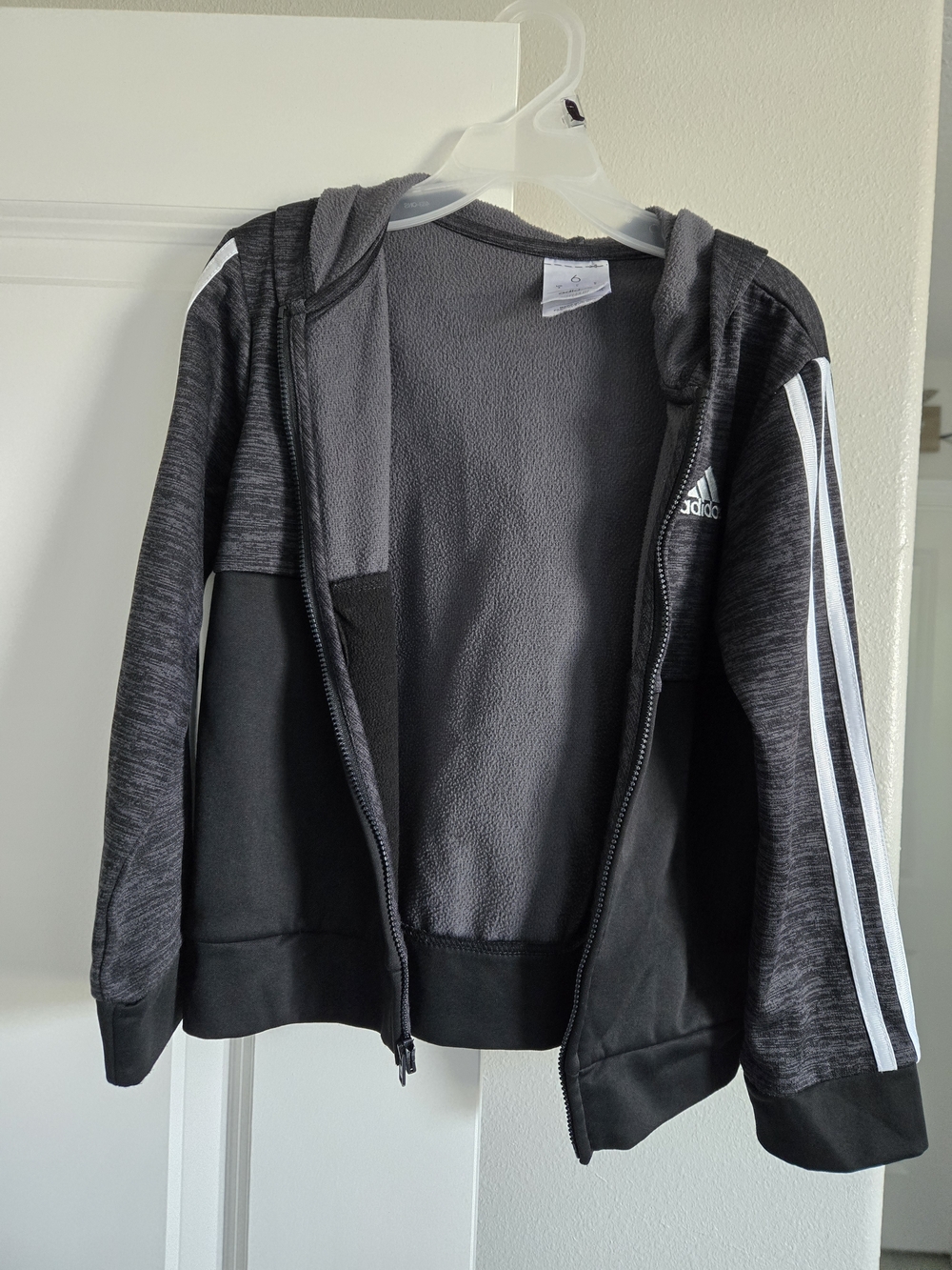 Adidas Kids' Size 6 Gray Zip-Up Hoodie Jacket